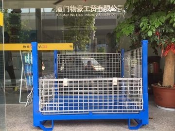 Lockable  Collapsible Wire Container Customized Size And Colors