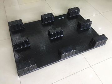 Light - Weight 3 Runners EPS + PET Black Plastic Pallets Customized Foam Airport Using