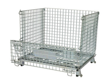 Zinc Plated Metal Wire Mesh Storage Baskets Industrial Stackable 800*600*640mm
