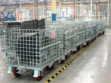 Heavy Duty Storage Foldable Metal Wire Mesh Container Box With Wheels Castors